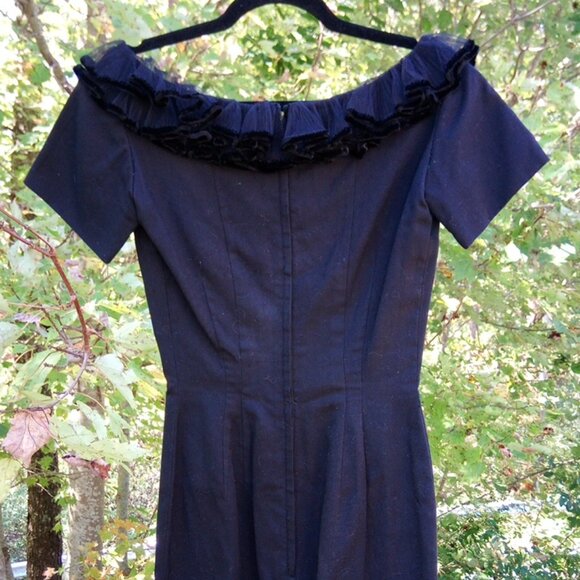 Vintage 1940s 1950s Black Dress - Picture 5 of 5